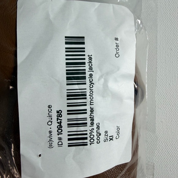 QUINCE 100% Leather Motorcycle Jacket $300.00 Woman’s Size XL Color Cognac Brown - Picture 10 of 11